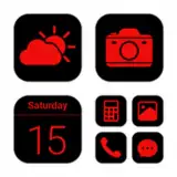 Wow Red Black Theme, Icon Pack