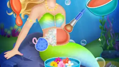 Newborn mermaid baby care game скриншот 3