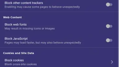 Firefox Klar скриншот 5