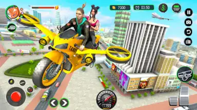 Flying Bike Taxi Rider скриншот 1