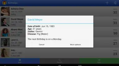 Дни рождения скриншот 5