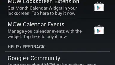 Month Calendar Widget скриншот 1