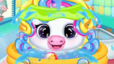 Newborn unicorn care game скриншот 3