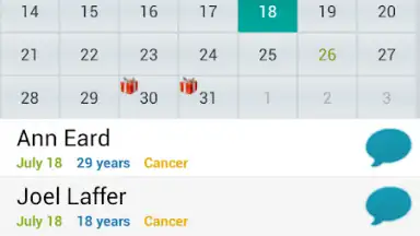 Birthday Calendar Free скриншот 1