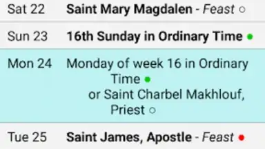 Catholic Calendar from Universalis скриншот 6