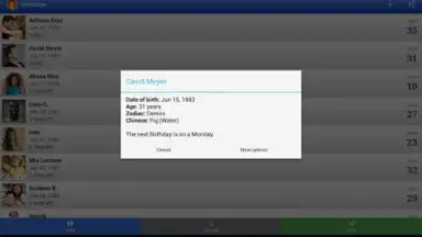 Дни рождения скриншот 2