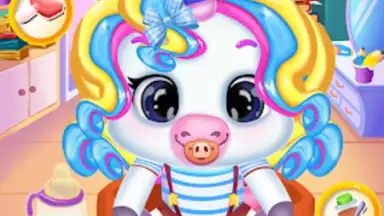 Newborn unicorn care game скриншот 4