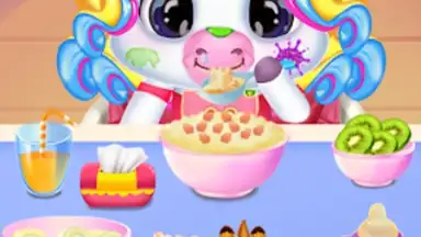 Newborn unicorn care game скриншот 1