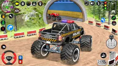 Police Monster Truck Car Games скриншот 2