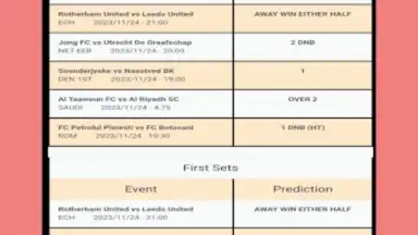 Correct Score Predictions скриншот 2