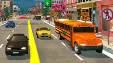 School Bus Driving Games 3D скриншот 5