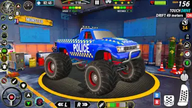 Police Monster Truck Car Games скриншот 3