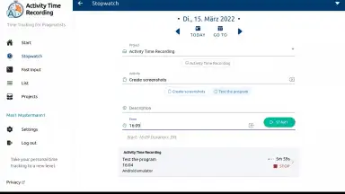 aTimeRecording - Online Time Tracking скриншот 3
