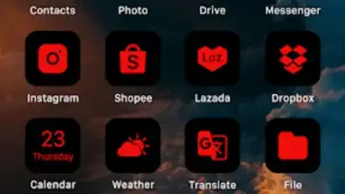 Wow Red Black Theme, Icon Pack скриншот 7