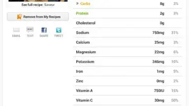 Recipes & Nutrition скриншот 11