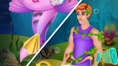 Newborn mermaid baby care game скриншот 5