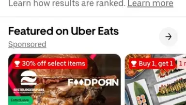 Uber Eats скриншот 1