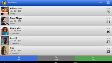 Дни рождения скриншот 6