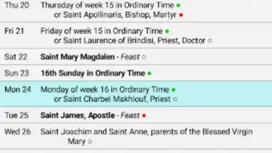 Catholic Calendar from Universalis скриншот 2