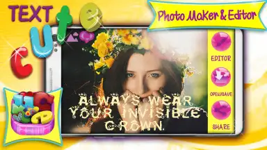 Cute Text Photo Maker and Editor скриншот 1